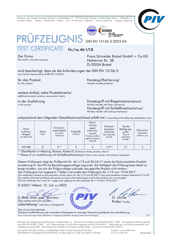 Fenstergriff mit Riegelmechanismus und Schließmechanismus